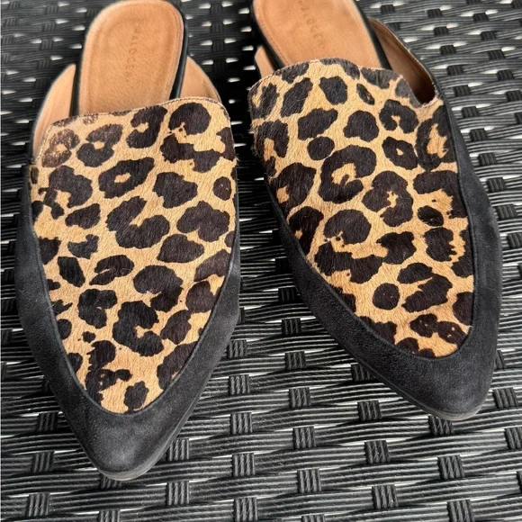 HalogenLeopard Mules SHOES CALF HAIR LEOPARD SLIP ONS BOHO Sz 8 - Picture 7 of 7